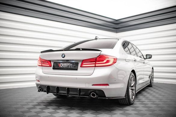 Накладка дифузор заднього бампера BMW 5-серії G30 2017-2020 р.в. Maxton Design, Черный, Зовнішній тюнінг, BMW, Накладка на задний бампер, По желанию, ABS-пластик, 5-Series, Новое, На штатные места, 5 (G30) 2017-
