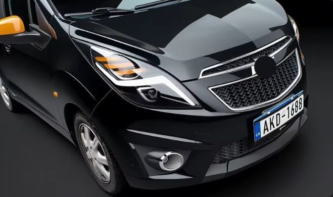 Передние тюнинг лед фары Chevrolet Spark 2011-2014 г.в. Шевролет Спарк, Chevrolet, Альтернативная оптика, Новое, На штатные места