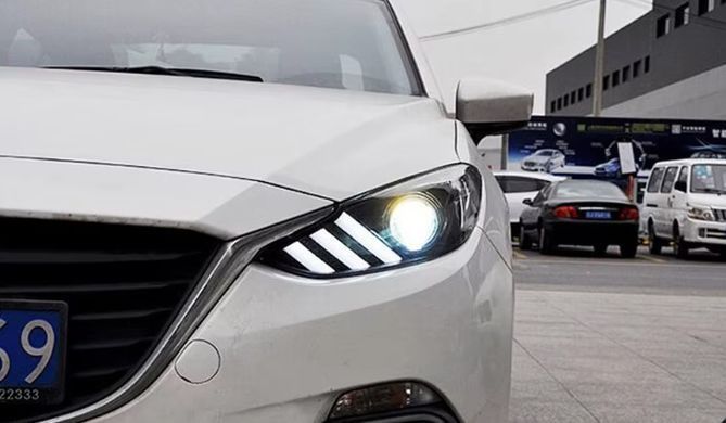 Передние тюнинг лед фары для Mazda 3 2017-2019 г.в. Мазда 3, Mazda, Альтернативная оптика, 3, Новое, На штатные места, 3 (BM) 2013-