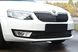 Зимняя заглушка решетки переднего бампера Skoda Octavia A7 2014+ г.в. Шкода Октавиа А7, Черный, Skoda, Защита переднего бампера, Не требуется, ABS-пластик, Octavia, Новое, На штатные места, OCTAVIA (5E3) 2012-