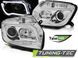 Передние тюнинг фары Renault\Dacia Duster 2010-2017 г.в. дневные ходовые огни, линза, хром
