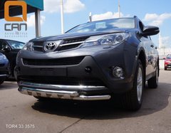 Защита переднего бампера, кенгурятник (двойной ус) Toyota Rav 4 2013+