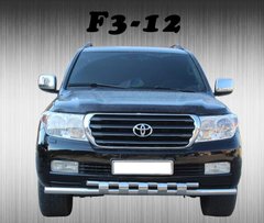 Защита переднего бампера двойной ус с зубами Toyota Land Cruiser 200 2008-2015 г.в.