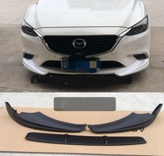 Накладки на передний бампер сплиттер Mazda 6 2013-2016 г.в. из 3-х частей