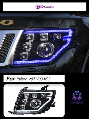 Передние фары лед Mitsubishi Pajero 2006-2018 г.в. Митсубиси Паджеро, Внешний Тюнинг, Mitsubishi, Альтернативная оптика, Pajero, Новое, На штатные места, PAJERO IV (V8_W, V9_W) 2006-