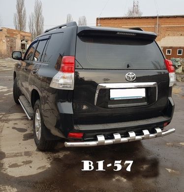 Защита заднего бампера труба с зубами Toyota Prado 150 2009+ г.в.