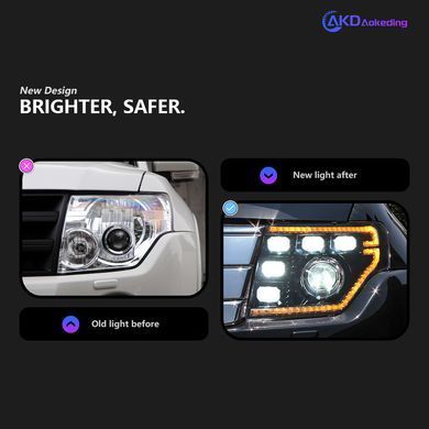 Передние фары лед Mitsubishi Pajero 2006-2018 г.в. Митсубиси Паджеро, Внешний Тюнинг, Mitsubishi, Альтернативная оптика, Pajero, Новое, На штатные места, PAJERO IV (V8_W, V9_W) 2006-