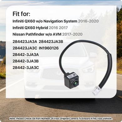 Камера заднего вида для Infiniti QX60 2016-2020, Nissan Pathfinder 2017-2020, замена OEM IN1960126
