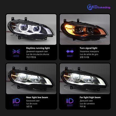 Передние тюнинг лед фары BMW X6 E71 2008-2013 г.в. БМВ Х6, Оптика, BMW, Альтернативная оптика, Новое, На штатные места, X6 (E71, E72) 2008-