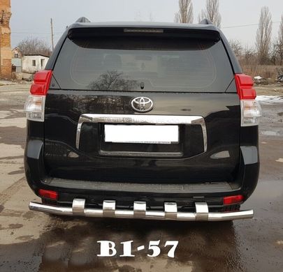 Защита заднего бампера труба с зубами Toyota Prado 150 2009+ г.в.