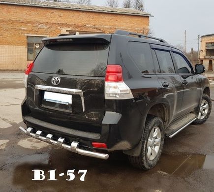 Защита заднего бампера труба с зубами Toyota Prado 150 2009+ г.в.