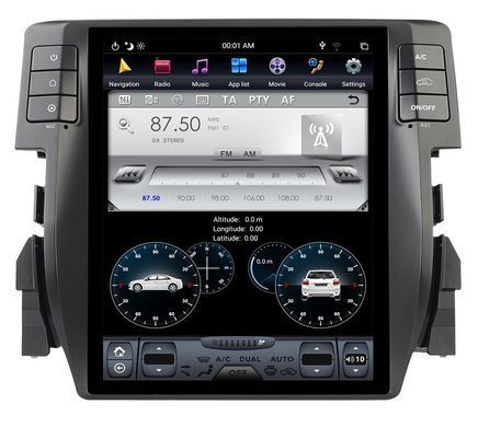 Штатная магнитола в стиле тесла Honda Civic 2016-2019 г.в. Хонда Цивик  Android, GPS, Автомагнитола, Honda, Civic, Новое, На штатные места, CIVIC X 2016-