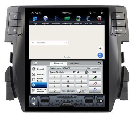 Штатная магнитола в стиле тесла Honda Civic 2016-2019 г.в. Хонда Цивик  Android, GPS, Автомагнитола, Honda, Civic, Новое, На штатные места, CIVIC X 2016-