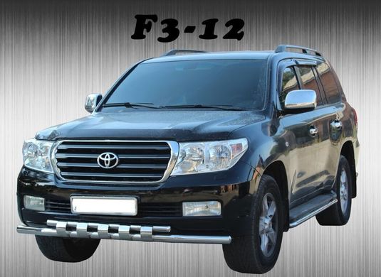 Защита переднего бампера двойной ус с зубами Toyota Land Cruiser 200 2008-2015 г.в.