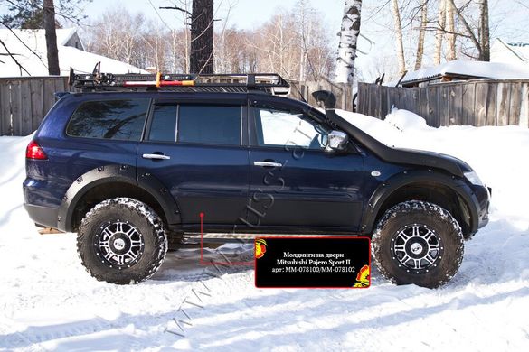 Молдинги на двери Mitsubishi Pajero Sport 2008-2013 г.в.