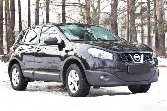 Зимняя заглушка решетки переднего бампера Nissan Qashqai 2011-2014 г.в. Нисан Кашкай, Черный, Nissan, Зимняя заглушка от холода, Не требуется, ABS-пластик, Qashqai, Новое, На штатные места, QASHQAI / QASHQAI +2 (J10, JJ10) 2007-