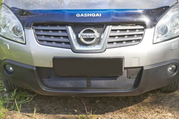 Защитная сетка решетки переднего бампера Nissan Qashqai 2006-2010 г.в. Нисан Кашкай