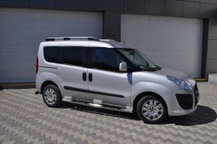 Боковые пороги труба Fiat Doblo nuovo 2010+ нержавейка