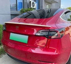 Спойлер кришки багажника для Tesla Model 3 2017-2022 г.в. Тесла Модель 3, Серый грунт (под покраску), Зовнішній тюнінг, Tesla, Спойлер, Требуется, ABS-пластик, Model 3, Новое, На штатные места