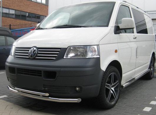 Защита переднего бампера (двойная губа 60/48мм ) Volkswagen T-5