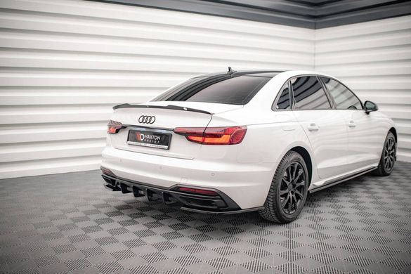 Элероны заднего бампера Audi A4 B9 рестайлинг 2019+ г.в. Ауди А4 Б9, Черный, Внешний Тюнинг, Audi, Накладка на задний бампер, Не требуется, ABS-пластик, A4, Новое, На штатные места, A4 (B9) 2015-