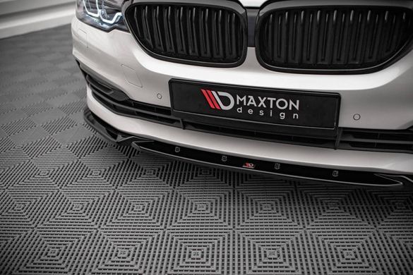 Накладка сплиттер переднего бампера BMW 5-серии G30 2017-2020 г.в. Maxton Design, Черный, Внешний Тюнинг, BMW, Накладка на передний бампер, Не требуется, ABS-пластик, 5-Series, Новое, На штатные места, 5 (G30) 2017-