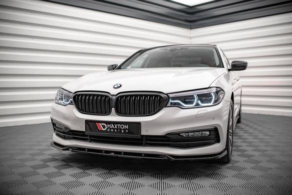 Накладка сплиттер переднего бампера BMW 5-серии G30 2017-2020 г.в. Maxton Design, Черный, Внешний Тюнинг, BMW, Накладка на передний бампер, Не требуется, ABS-пластик, 5-Series, Новое, На штатные места, 5 (G30) 2017-