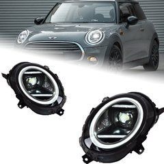 Передние тюнинг лед фары для Mini Cooper F55, F56, F57 2014-2022 г.в. Мини Купер, BMW, Альтернативная оптика, Новое, На штатные места