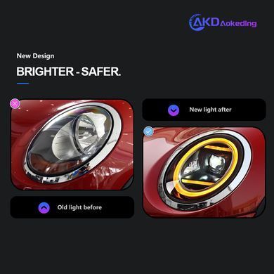 Передние тюнинг лед фары для Mini Cooper F55, F56, F57 2014-2022 г.в. Мини Купер, BMW, Альтернативная оптика, Новое, На штатные места