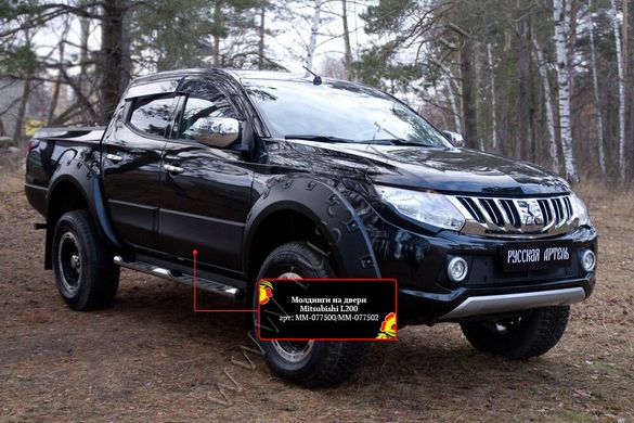 Молдинги на двери Mitsubishi L200 2015+ г.в. Митсубиси Л200