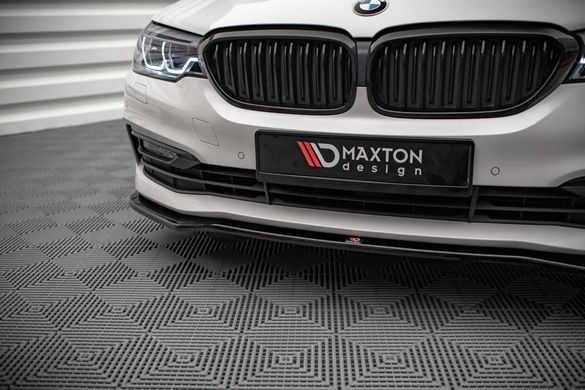 Накладка спліттер переднього бампера BMW 5-серії G30 2017-2020 р.в. Maxton Design, Черный, Зовнішній тюнінг, BMW, Накладка на передний бампер, Не требуется, ABS-пластик, 5-Series, Новое, На штатные места, 5 (G30) 2017-