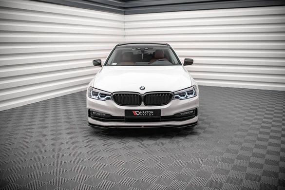 Накладка спліттер переднього бампера BMW 5-серії G30 2017-2020 р.в. Maxton Design, Черный, Зовнішній тюнінг, BMW, Накладка на передний бампер, Не требуется, ABS-пластик, 5-Series, Новое, На штатные места, 5 (G30) 2017-