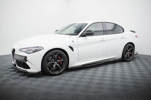 Накладки під бокові пороги леза для Alfa Romeo Giulia Quadrifoglio, Черный