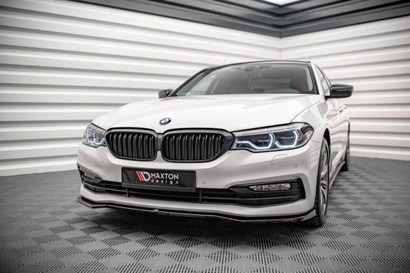 Накладка спліттер переднього бампера BMW 5-серії G30 2017-2020 р.в. Maxton Design, Черный, Зовнішній тюнінг, BMW, Накладка на передний бампер, Не требуется, ABS-пластик, 5-Series, Новое, На штатные места, 5 (G30) 2017-
