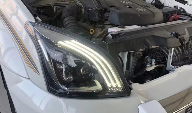 Передние тюнинг лед фары Toyota Prado 120 2003-2009 г.в. Тойота Прадо 120, Toyota, Альтернативная оптика, Prado, Новое, На штатные места