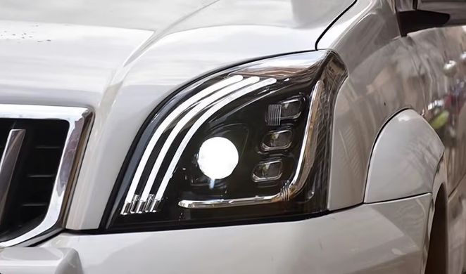 Передние тюнинг лед фары Toyota Prado 120 2003-2009 г.в. Тойота Прадо 120, Toyota, Альтернативная оптика, Prado, Новое, На штатные места