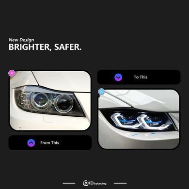 Передние лед фары BMW E90 2004-2013 г.в. БМВ Е90, BMW, Альтернативная оптика, 3-Series, Новое, На штатные места, 3 (E90) 2005-2011