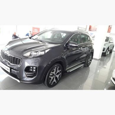 Боковые пороги площадка Kia Sportage 2016+ г.в. Allmond Grey