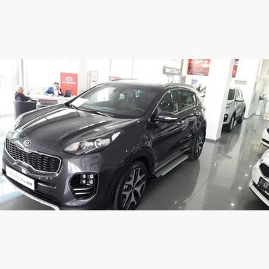 Боковые пороги площадка Kia Sportage 2016+ г.в. Allmond Grey