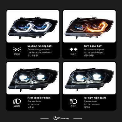 Передние лед фары BMW E90 2004-2013 г.в. БМВ Е90, BMW, Альтернативная оптика, 3-Series, Новое, На штатные места, 3 (E90) 2005-2011
