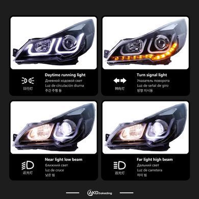 Передние лед фары Subaru Outback 2010-2016 г.в. Субару Оутбек, Subaru, Альтернативная оптика, Outback, Новое, На штатные места