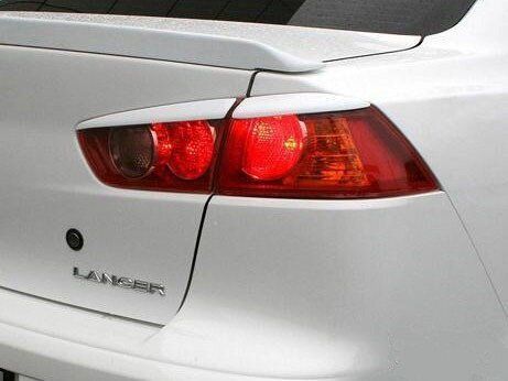 Реснички на задние фонари (стопы) Mitsubishi Lancer X 2007+ г.в., Черный, Mitsubishi, Декоративные накладки, Не требуется, Пластик, Lancer, Новое, LANCER Sedan (CY/Z_A) 2007-