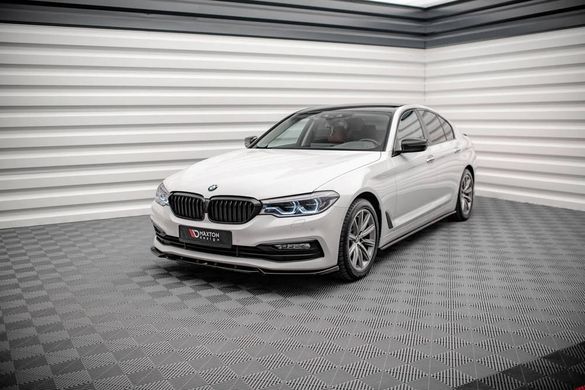 Накладки элероны под боковые пороги  BMW 5-серии G30 2017+ г.в. Maxton Design, Черный, Внешний Тюнинг, BMW, Пороги, Не требуется, ABS-пластик, 5-Series, Новое, На штатные места, 5 (G30) 2017-