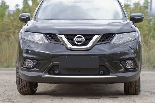 Зимняя заглушка решётки переднего бампера Nissan X-trail 2015+ Нисан Х-Трейл