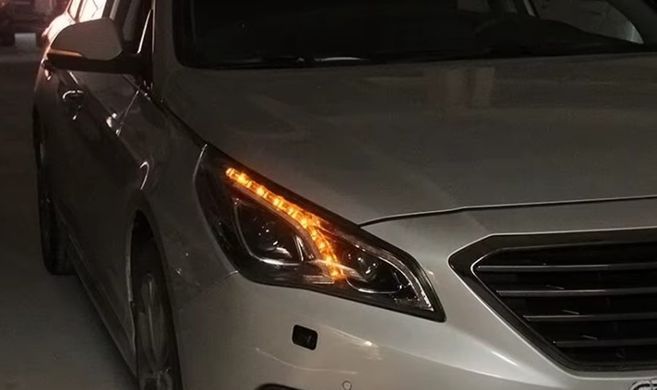 Передние тюнинг лед фары для Hyundai Sonata 2015-2017 г.в. Хюндай Соната, Оптика, Hyundai, Альтернативная оптика, Sonata, Новое, На штатные места, SONATA VI (YF) 2010-2014
