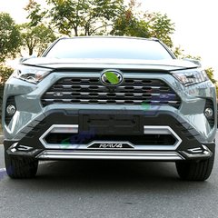 Накладки на бампера Toyota RAV4 2019+ р.в., Черный, Toyota, Комплект обвеса, Не требуется, Полиуретан, RAV4, Новое, На штатные места, RAV4 V ( 2019- )