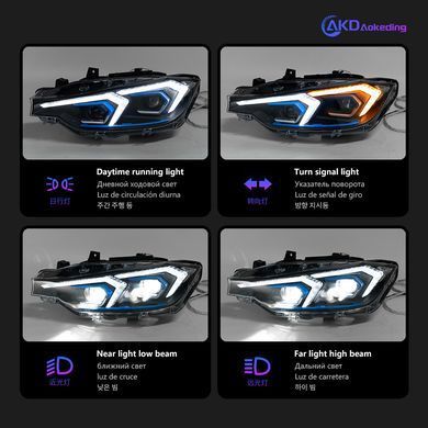 Передні тюнінг лед фари BMW F30 2013-2018 р.в. БМВ Ф30, BMW, Альтернативная оптика, 3-Series, Новое, На штатные места, 3 (F30, F35, F80) 2011-