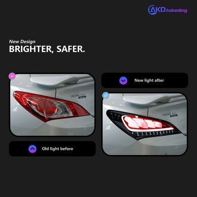 Задние тюнинг лед фонари для Hyundai Genesis 2009-2013 г.в. Хюндай Генесис, Hyundai, Альтернативная оптика, Новое, На штатные места