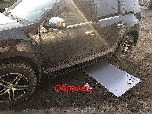 Боковые пороги площадка Kia Sportage 2016+ г.в. Allmond Black