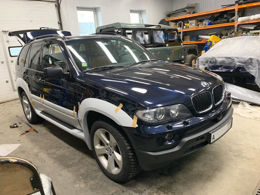 Тюнинг обвес BMW X5 E53 1999-2006 г.в. в стиле Aero, Серый грунт (под покраску), BMW, Комплект обвеса, Требуется, Стеклопластик, X5, Новое, На штатные места, X5 (E53) 2000-